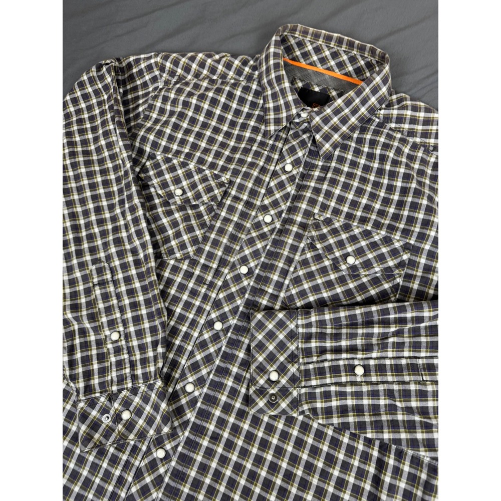 5.11 Tactical Mens Plaid Western Pearl Snap Long Sleeve Shirt 72404 Purple L